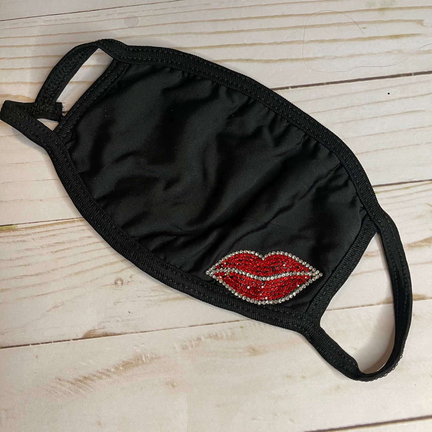 Mask with Rhinestone Lips