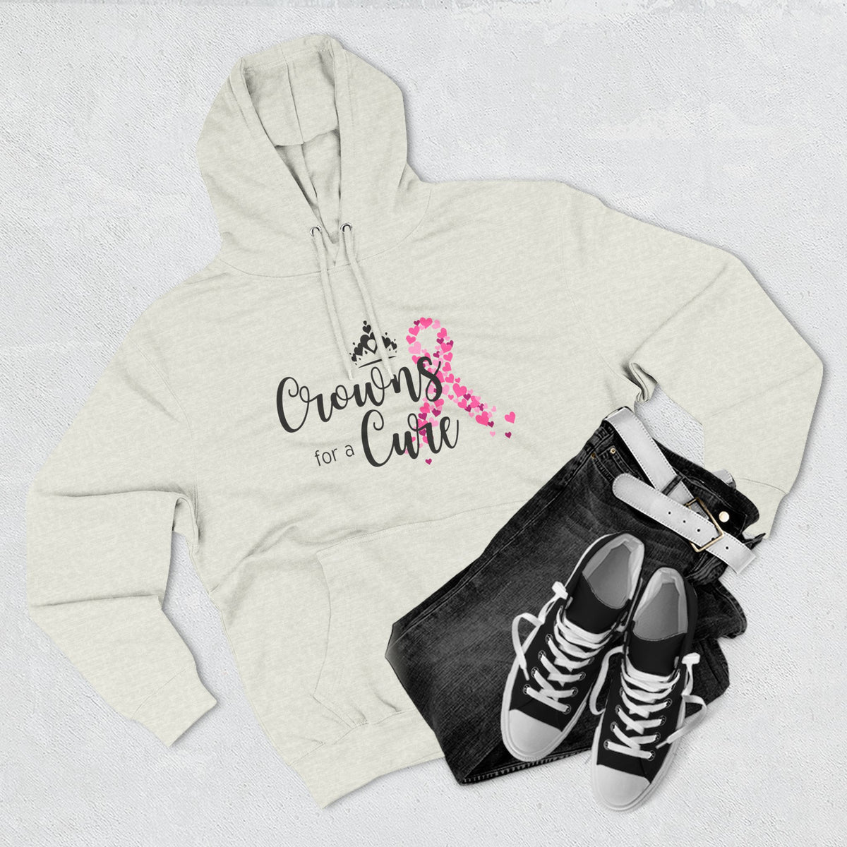 Crowns for a Cure - Breast Cancer Support Fleece Hoodie