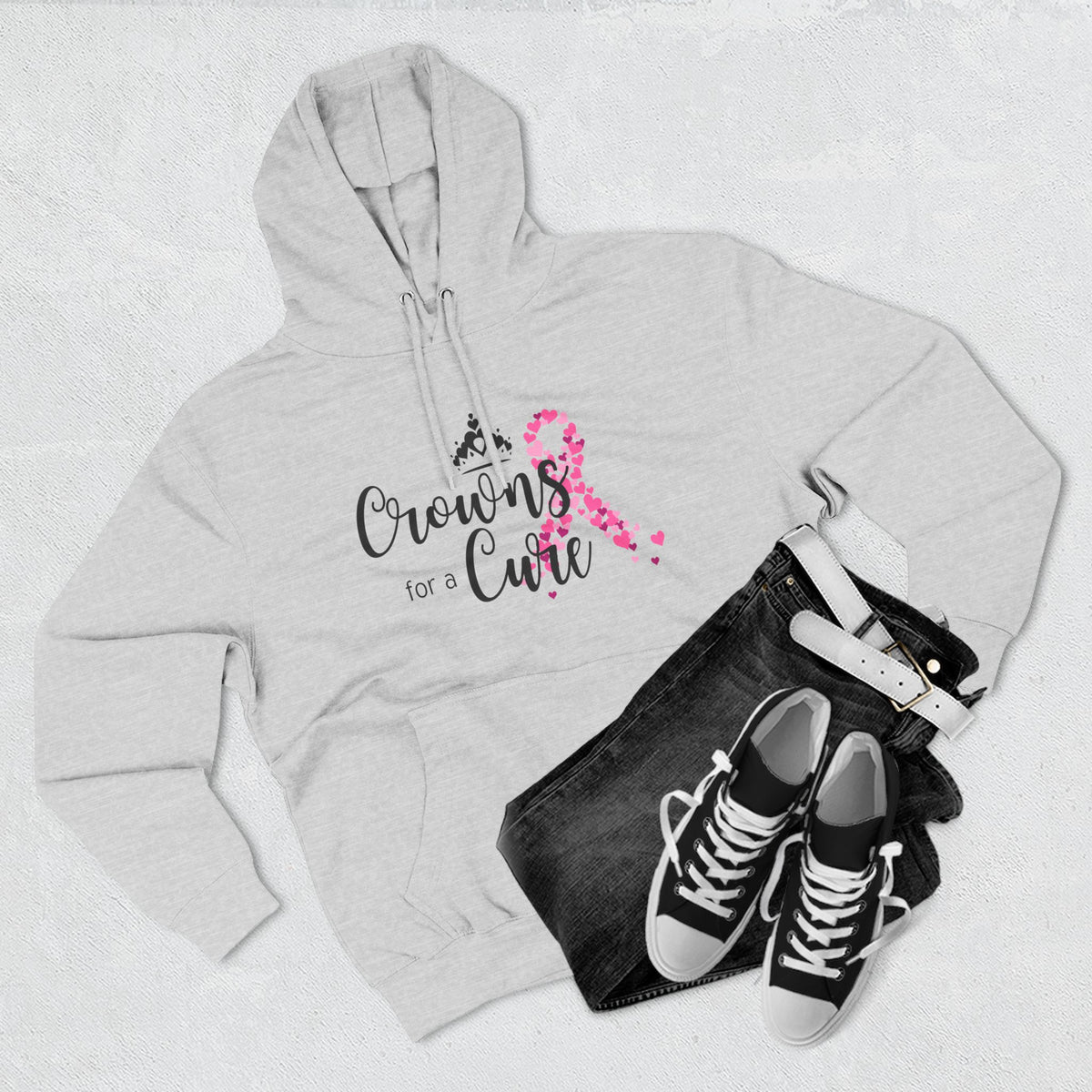 Crowns for a Cure - Breast Cancer Support Fleece Hoodie