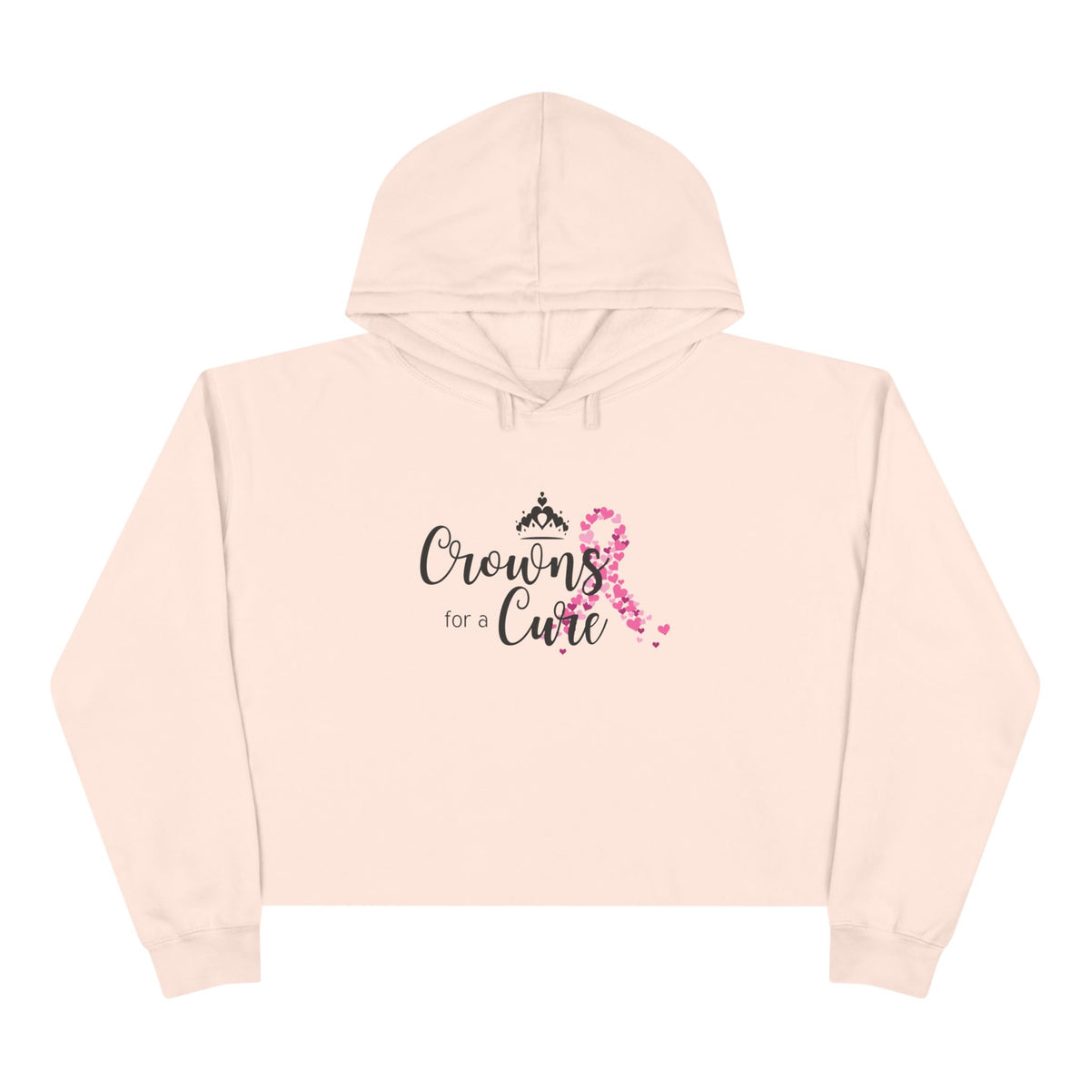 Crowns for a Cure - Breast Cancer Support Crop Hoodie