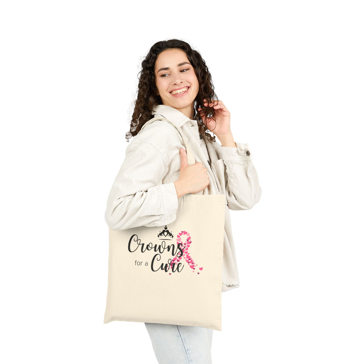 Crowns for a Cure - Breast Cancer Support Canvas Tote