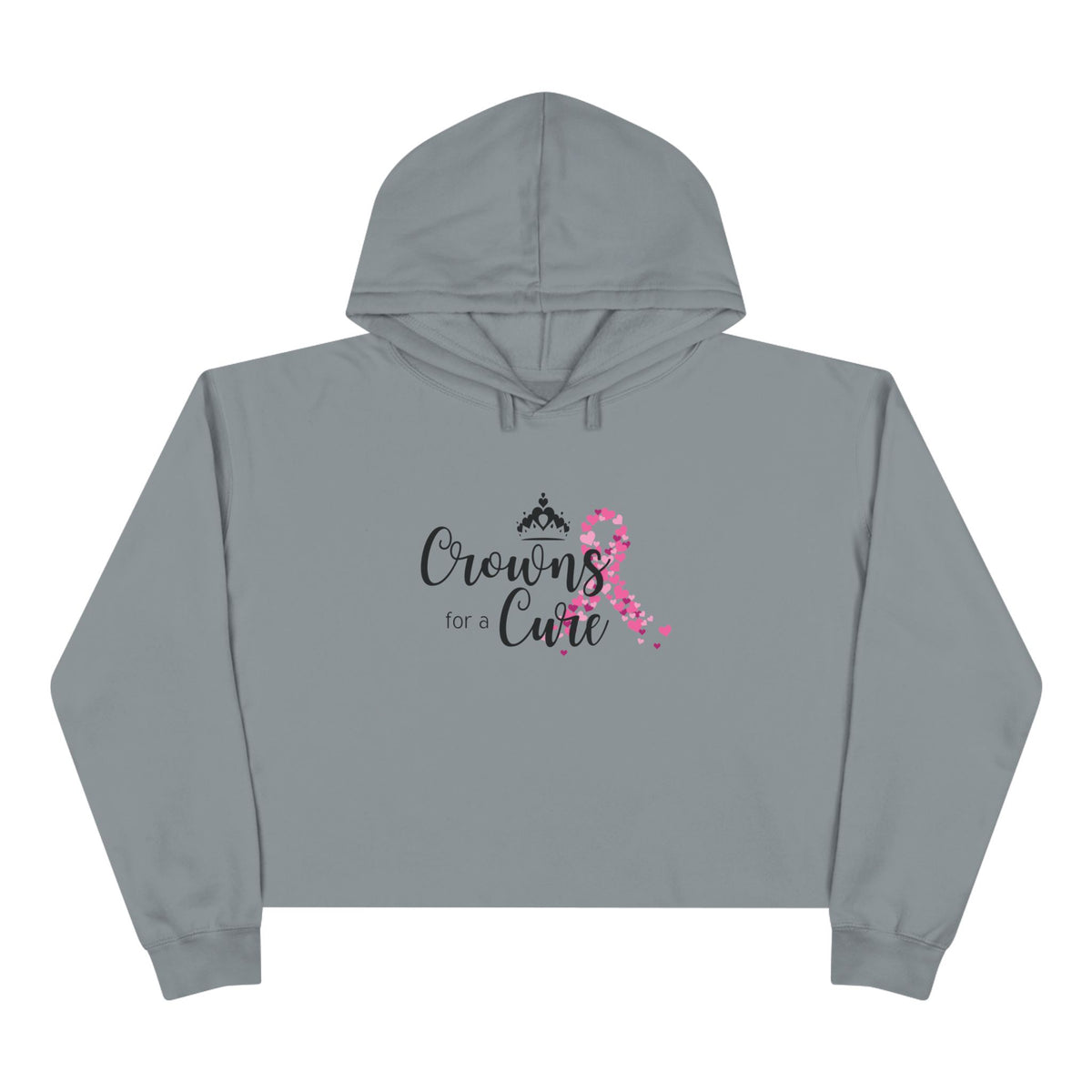 Crowns for a Cure - Breast Cancer Support Crop Hoodie