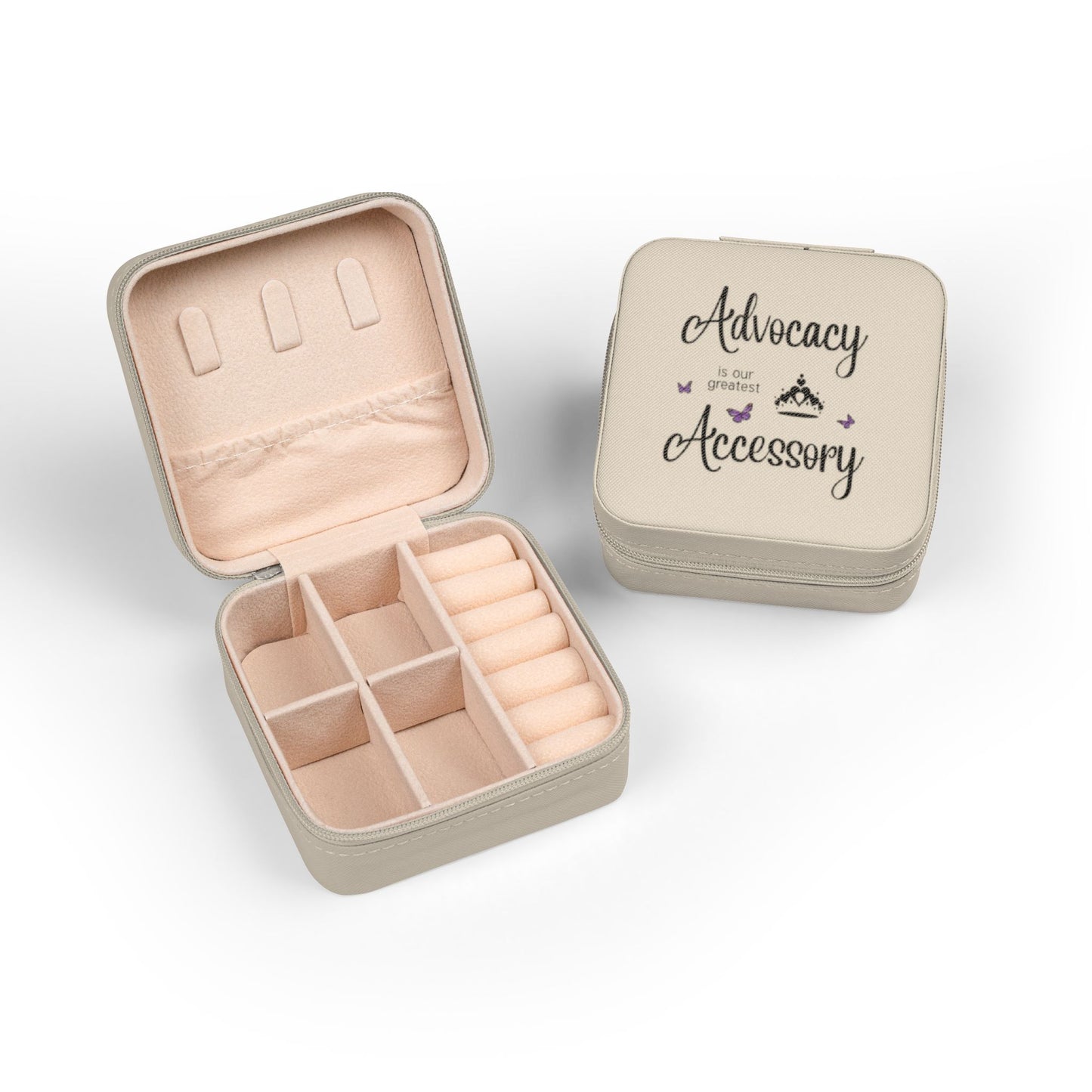 Advocacy Accessory Jewelry Travel Case — Compact Organizer for Rings, Earrings & Necklaces