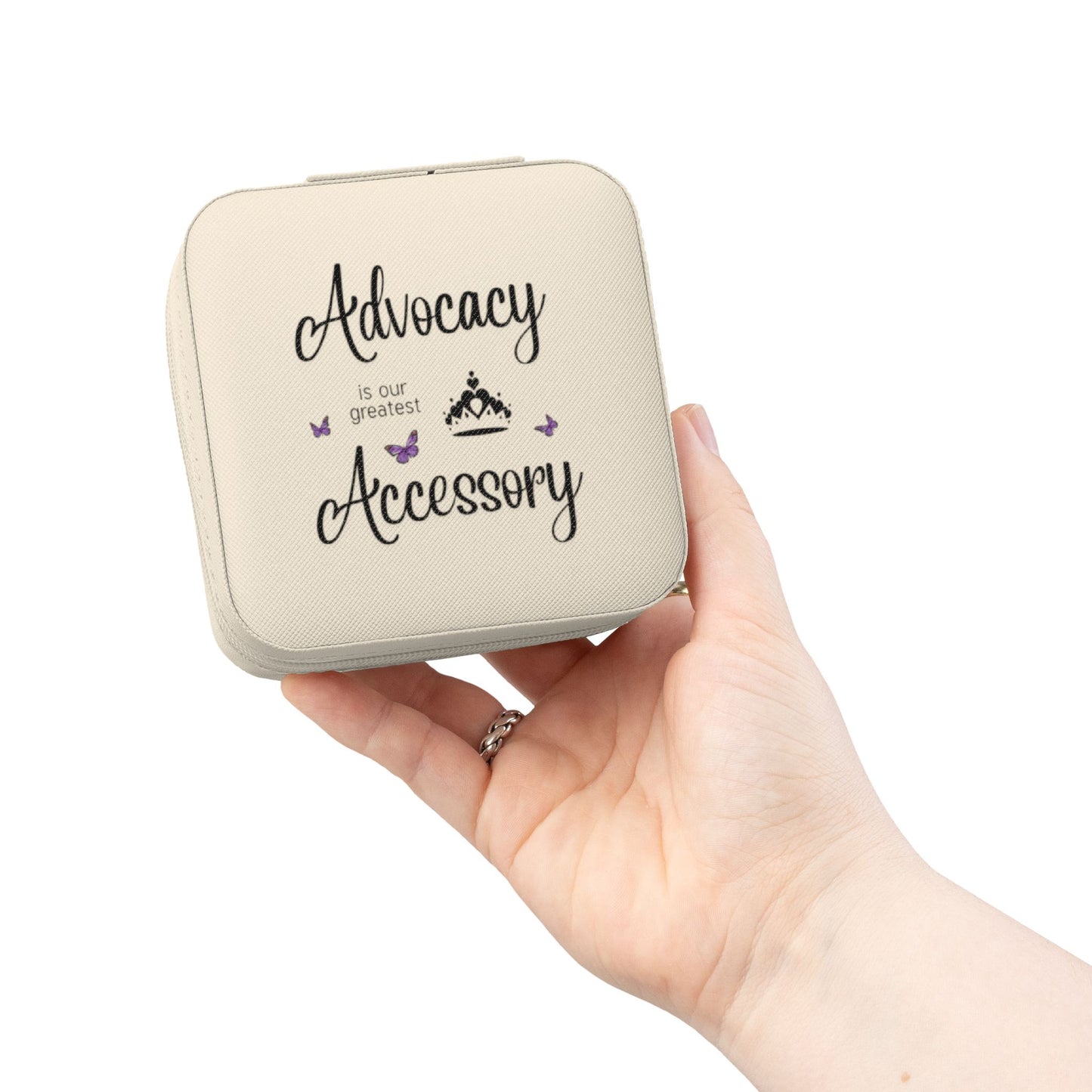 Advocacy Accessory Jewelry Travel Case — Compact Organizer for Rings, Earrings & Necklaces