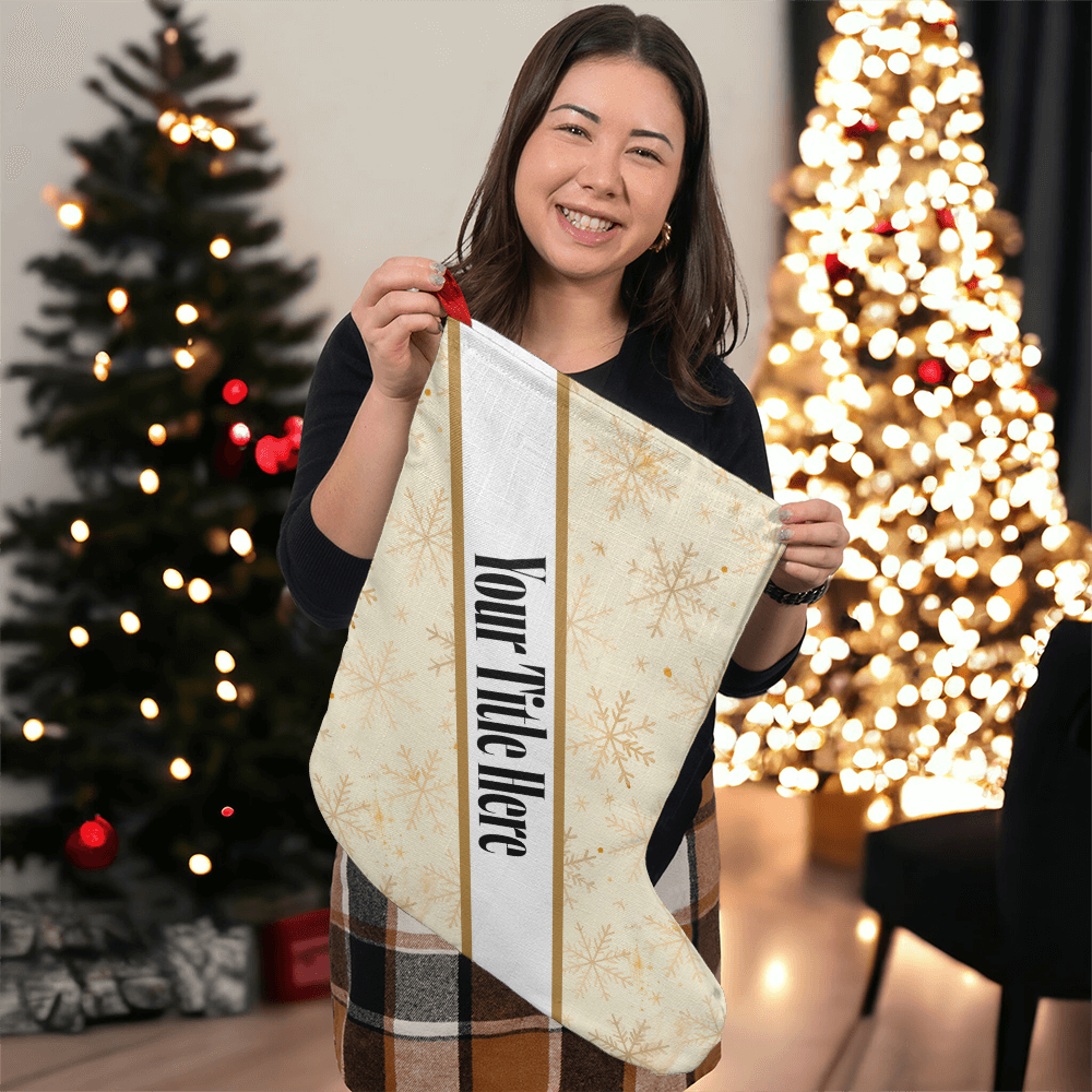 Snowflake Custom Title Holder Stocking