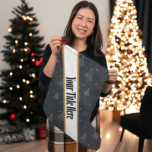 Dark Grey Tree Custom Title Holder Stocking
